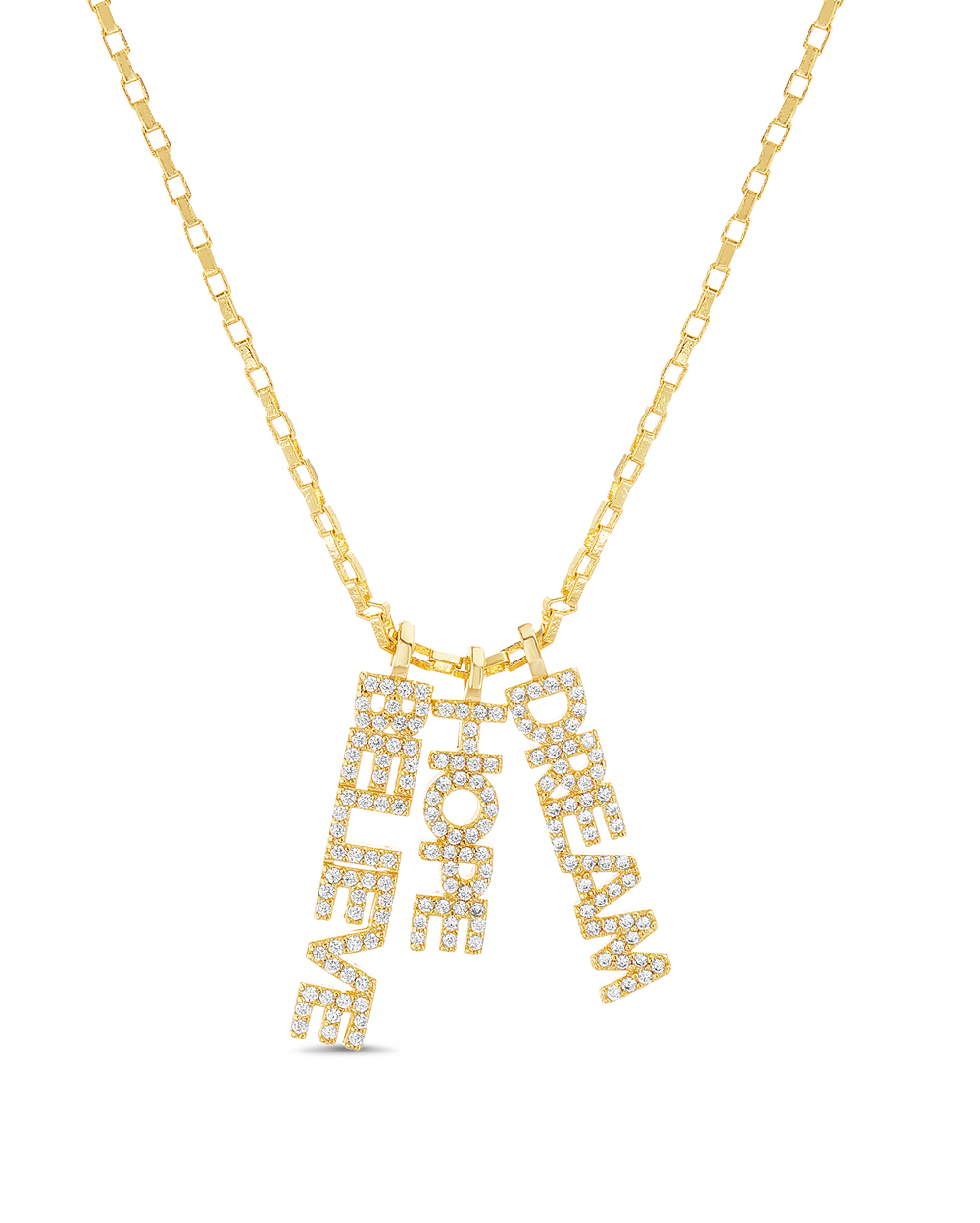 Conjunto amarillo dream, hope, believe, piedras blancas