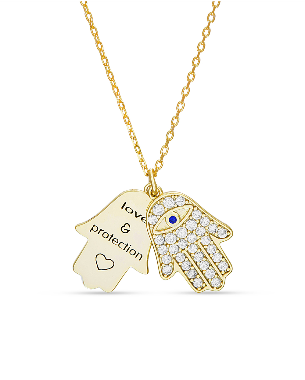 Conjunto doble manito, pavee ojito, love & protection