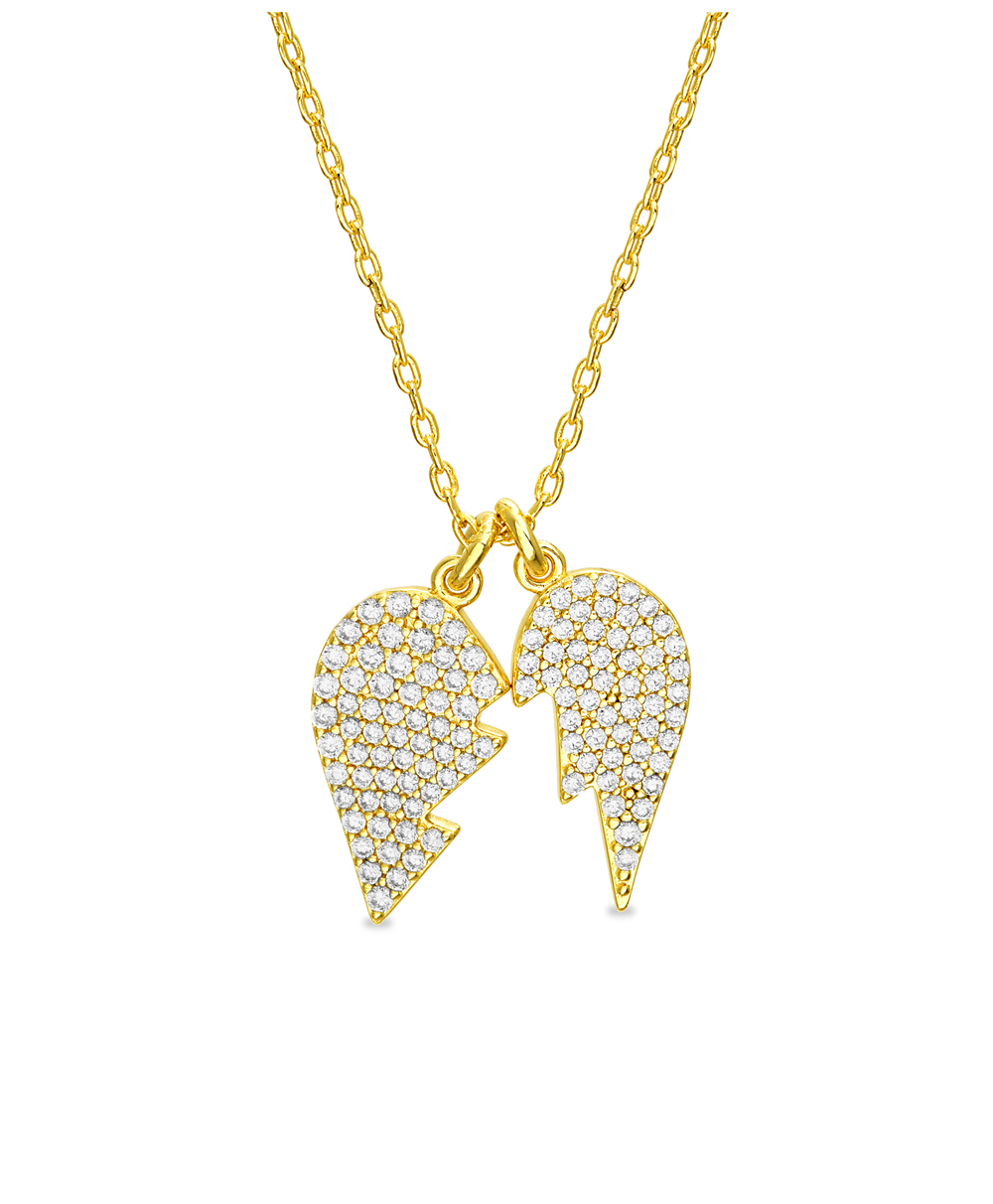 Conjunto corazon partido pavee, amarillo