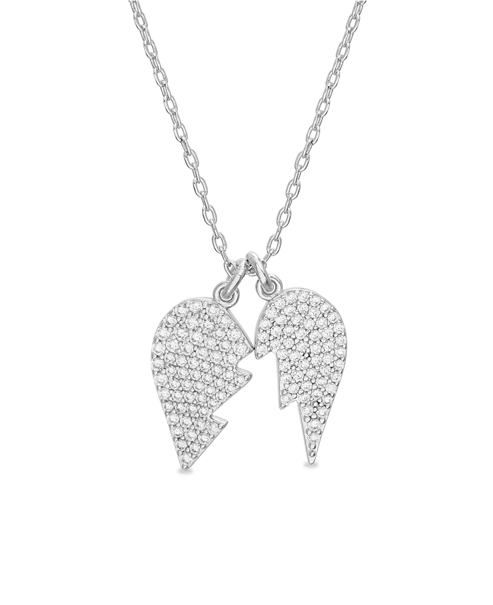 Conjunto corazon partido pavee, blanco
