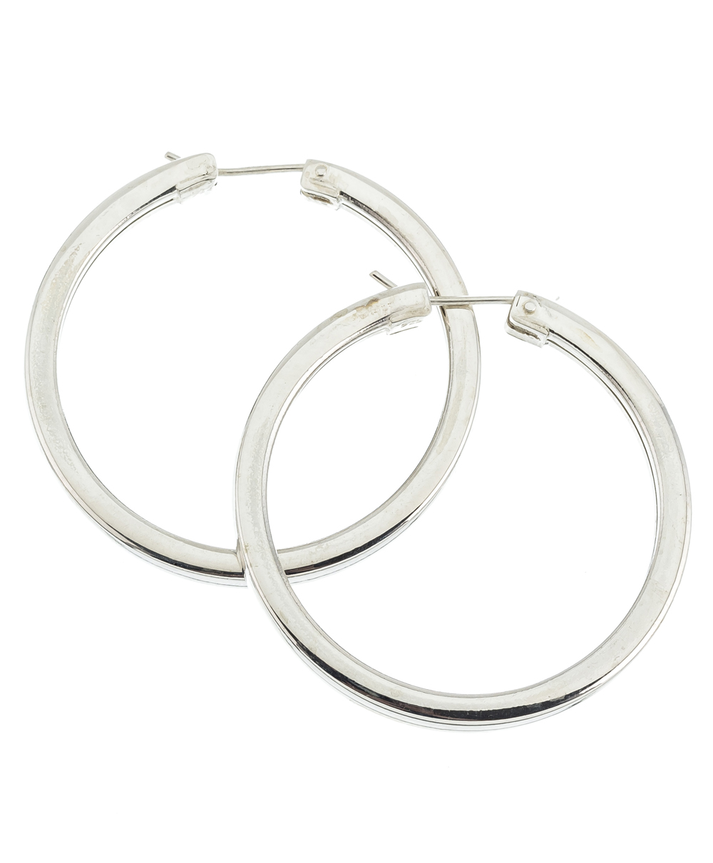 Par aros argollas, chatas. 4,2 cm de diametro