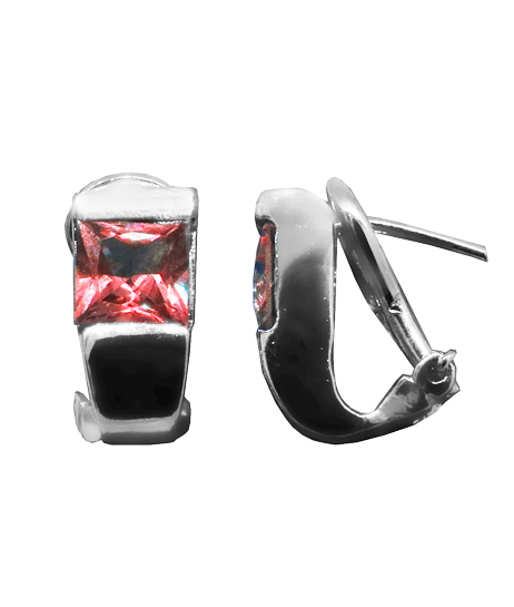 Par aros tank cinta con clip piedra roja, platabella