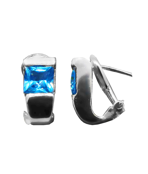 Par aros tank cinta con clip piedra turquesa, platabella