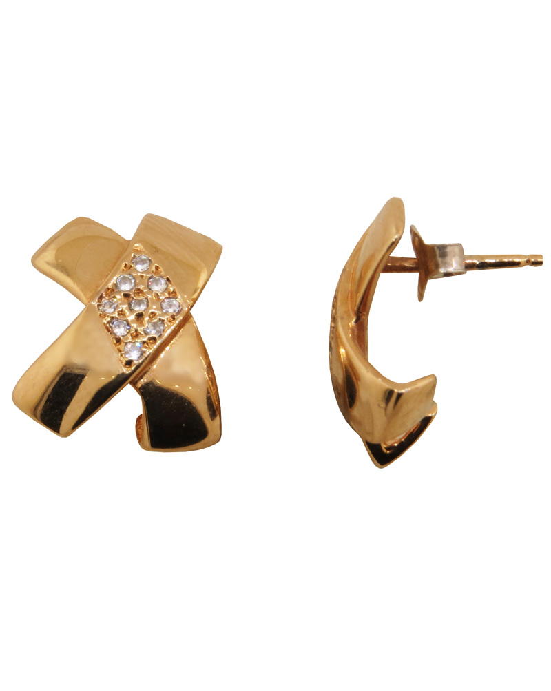 Par aros paloma picasso con cubic, rosados. Platabella