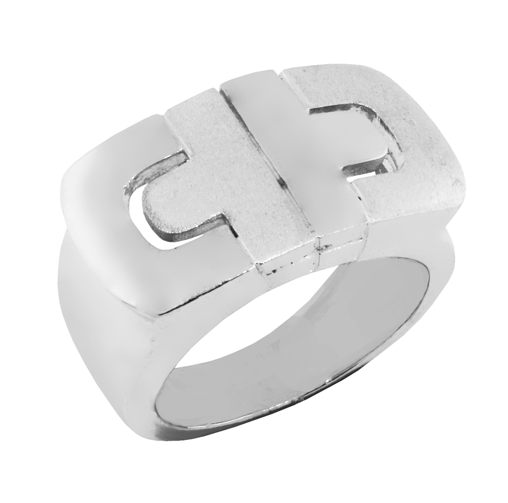 Anillo parentesis platabella, sin piedra, satinado modelo 1