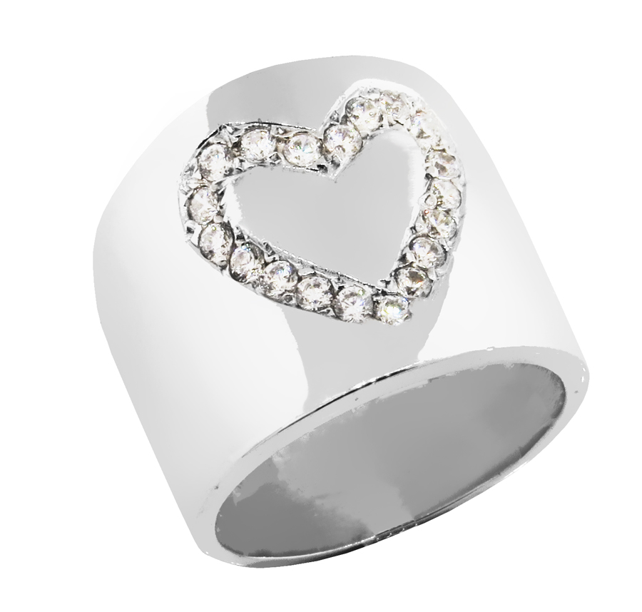 Anillo Peter Corazon Pavee platabella