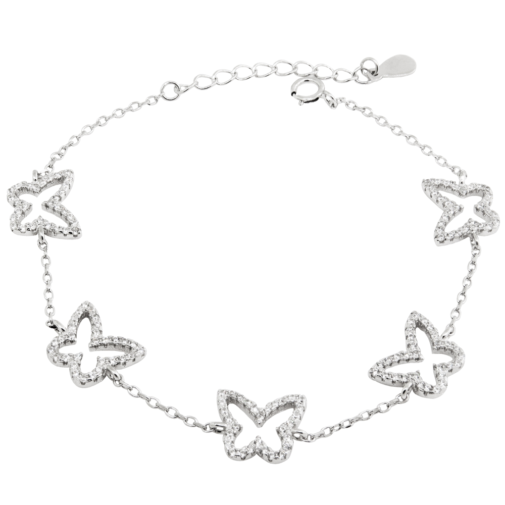 Pulsera mariposas con piedra