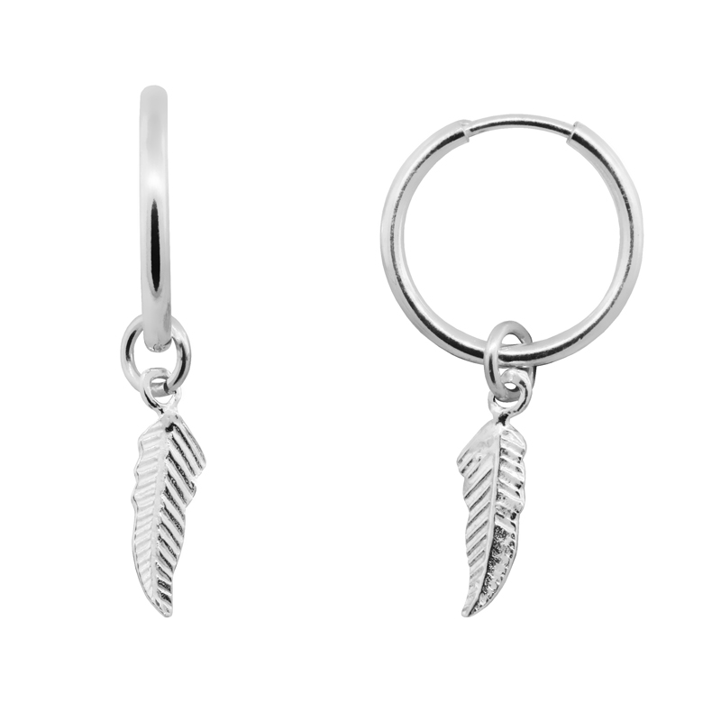 Par aros argolla con plumas