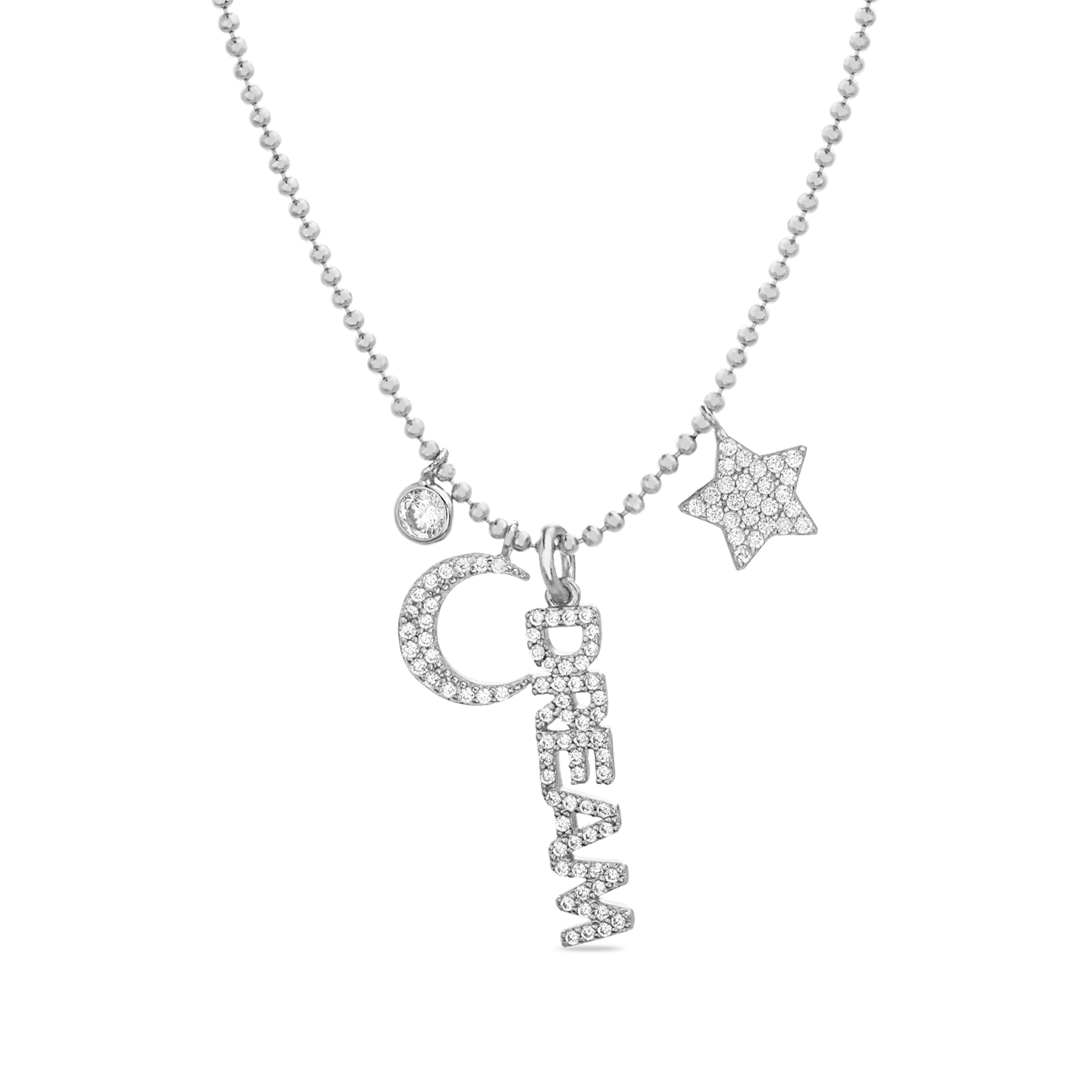 Conjunto cadena bolitas, dream, estrella, luna pavee y susanito
