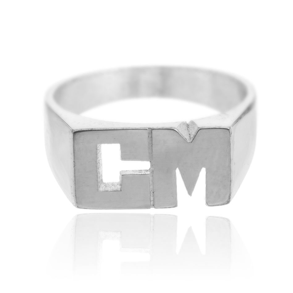 Anillo sello rectangulo mediano 0,8 x 1,4 cm