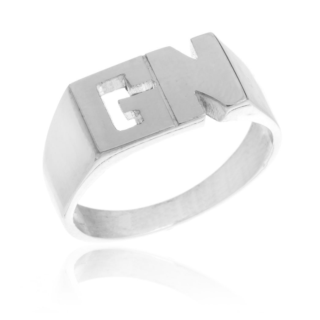 Anillo sello rectangulo chico. 0,7 x 1,3 cm