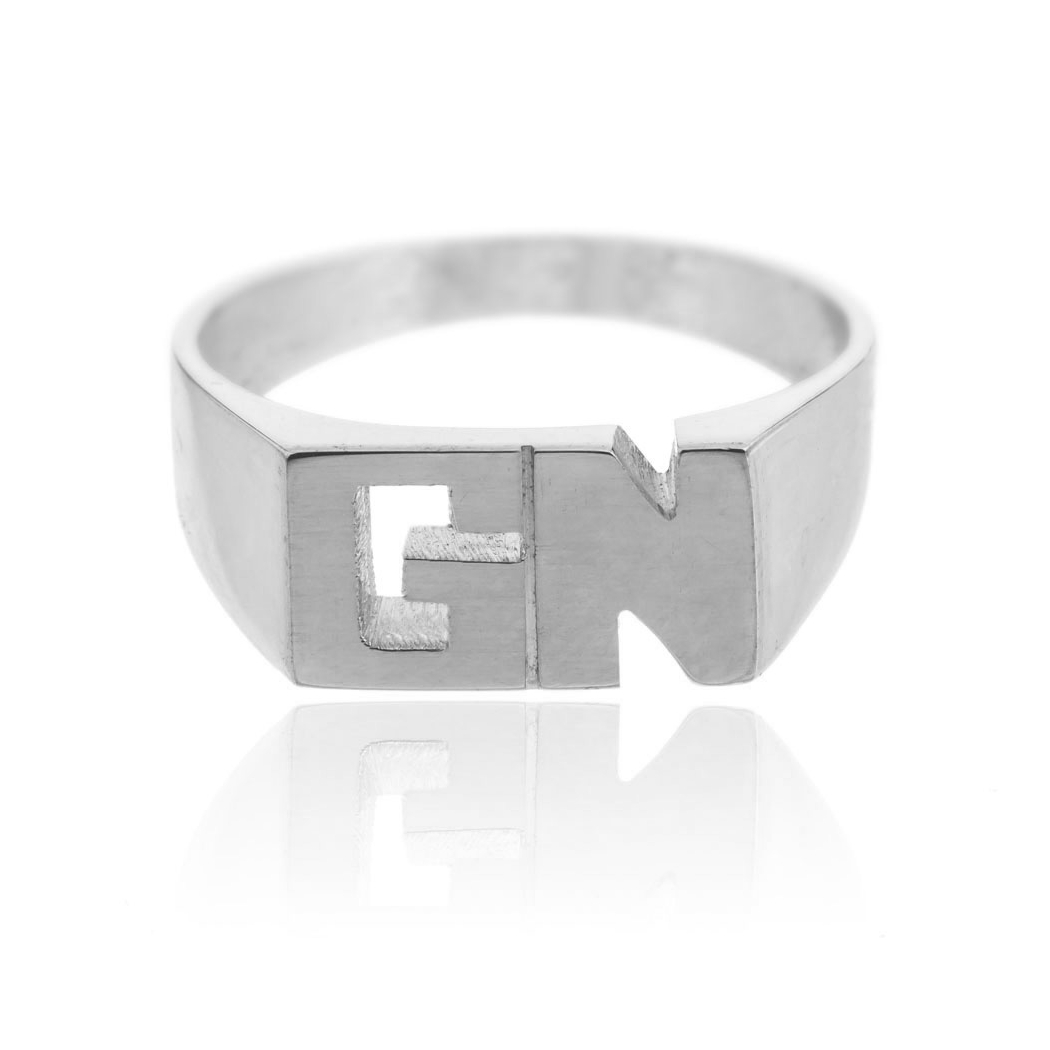 Anillo sello rectangulo chico. 0,7 x 1,3 cm