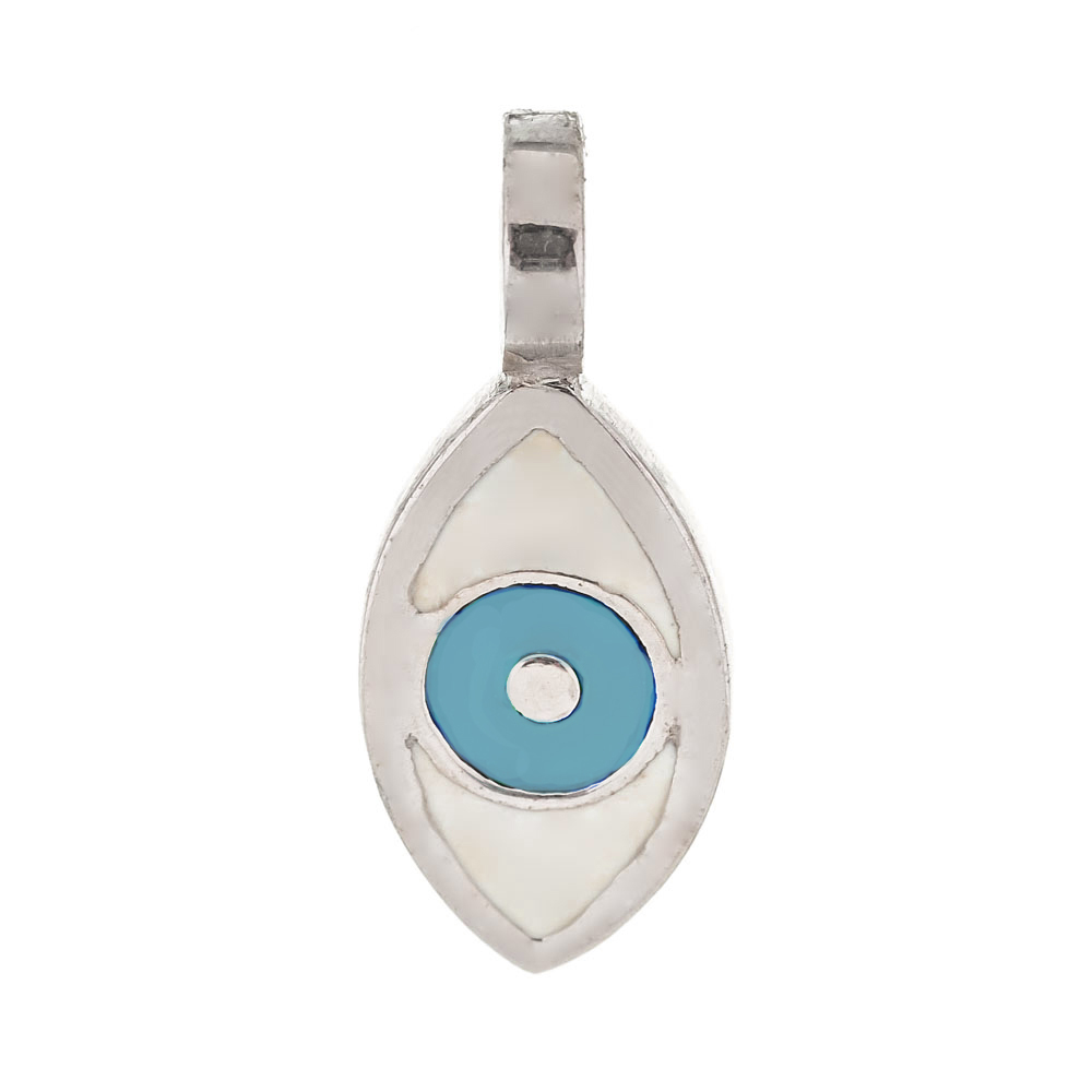 Colgante ojito esmaltado celeste