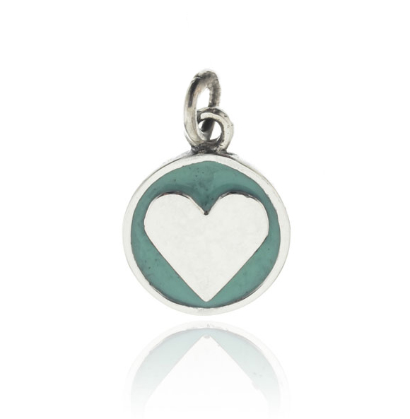 Dije medalla corazon verde