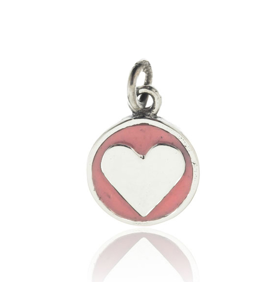 Dije medalla corazon rosada 