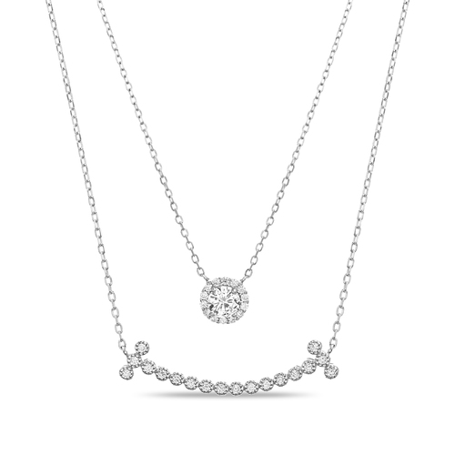 Conjunto doble, solitario, y barrita con piedras y virolas