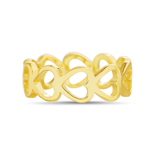 Anillo corazones calados, amarillo