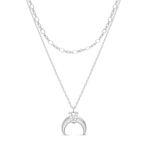 Conjunto doble con luna invertida con piedras