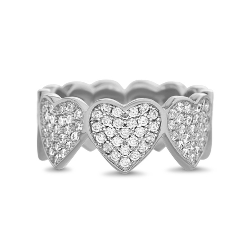 Anillo corazones sin fin, pavee