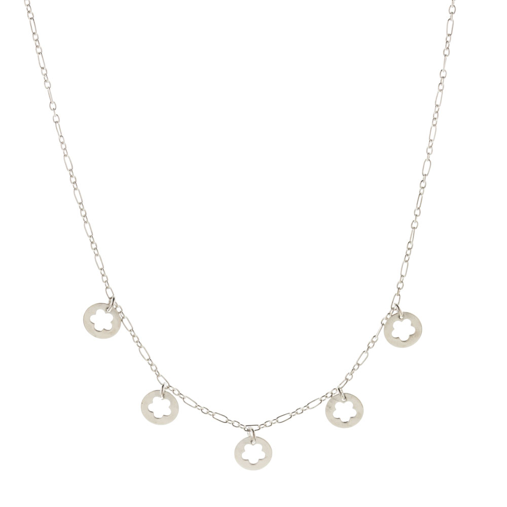 Conjunto 5 dijes circulos con flor 