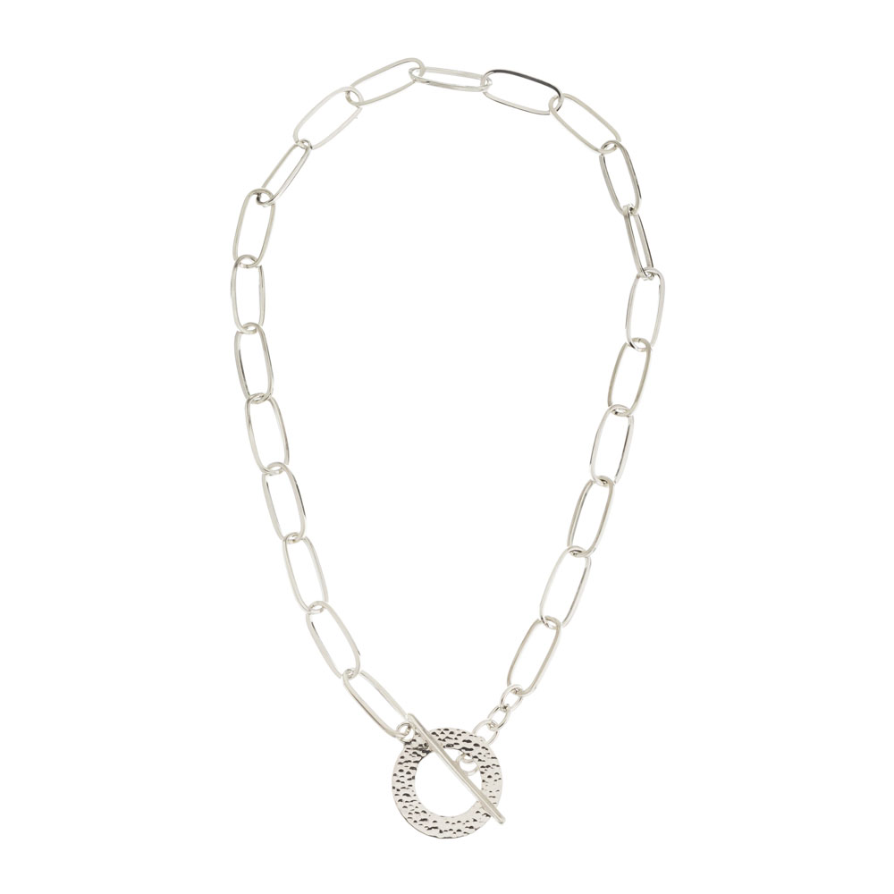 Collar corbatero, arandela efecto bollo, cierre tipo pasador ( precio x 40 cm )