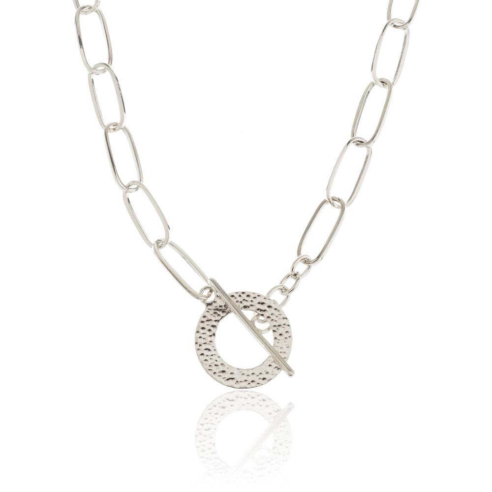 Collar corbatero, arandela efecto bollo, cierre tipo pasador ( precio x 40 cm )