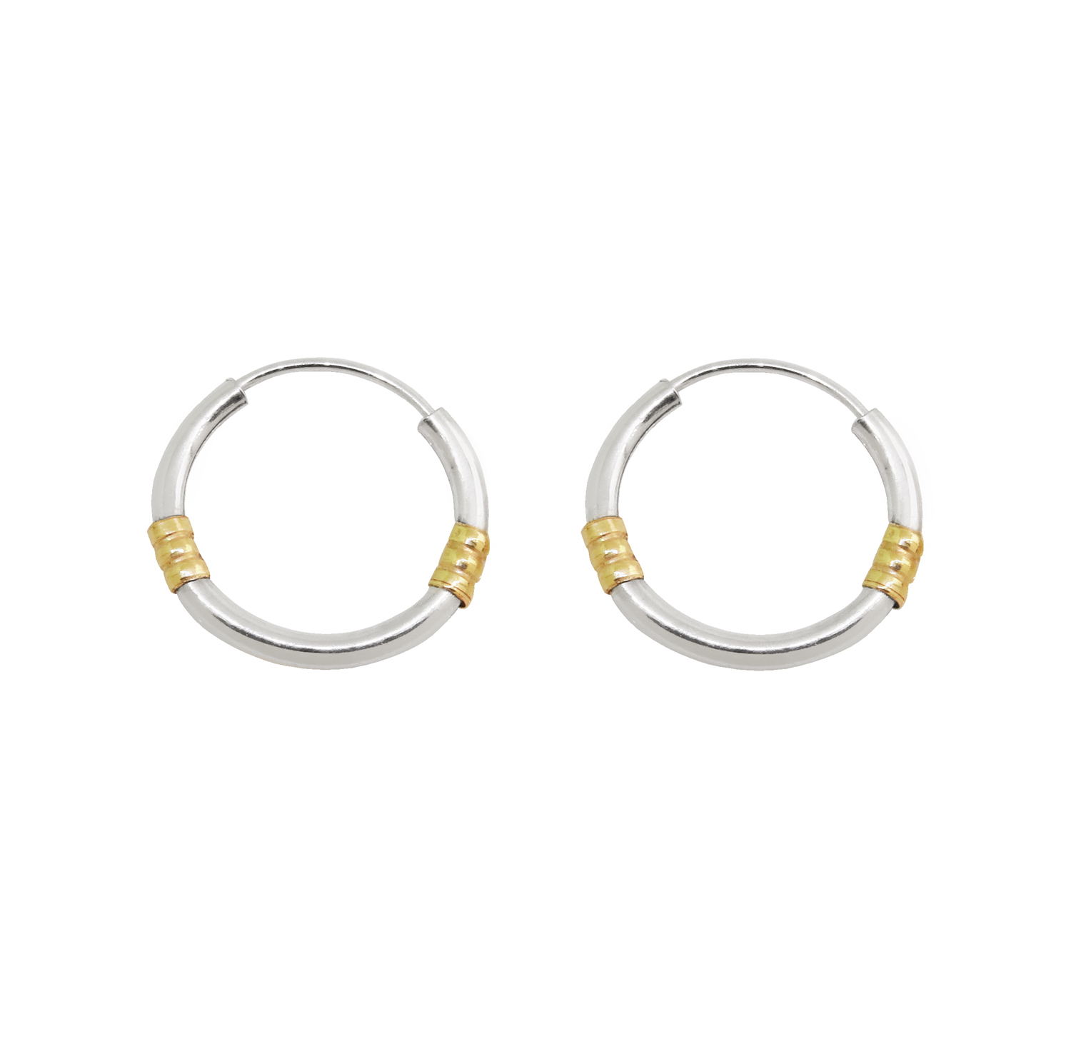 Par aros cubanos con duble, 1,5 cm de diametro