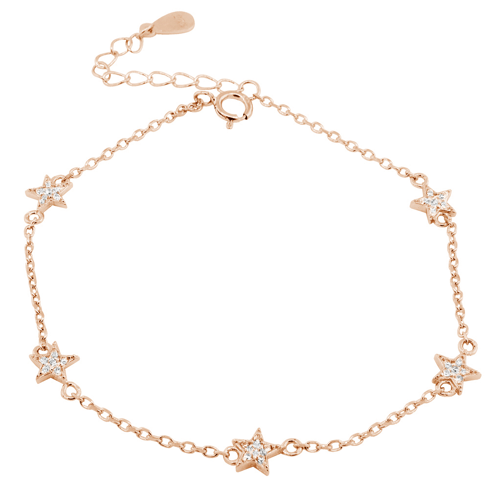 Pulsera estrellas pavee, rosada