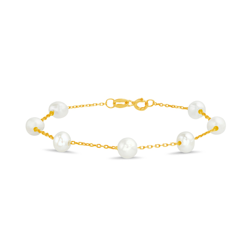 Pulsera amarilla de perlas grandes