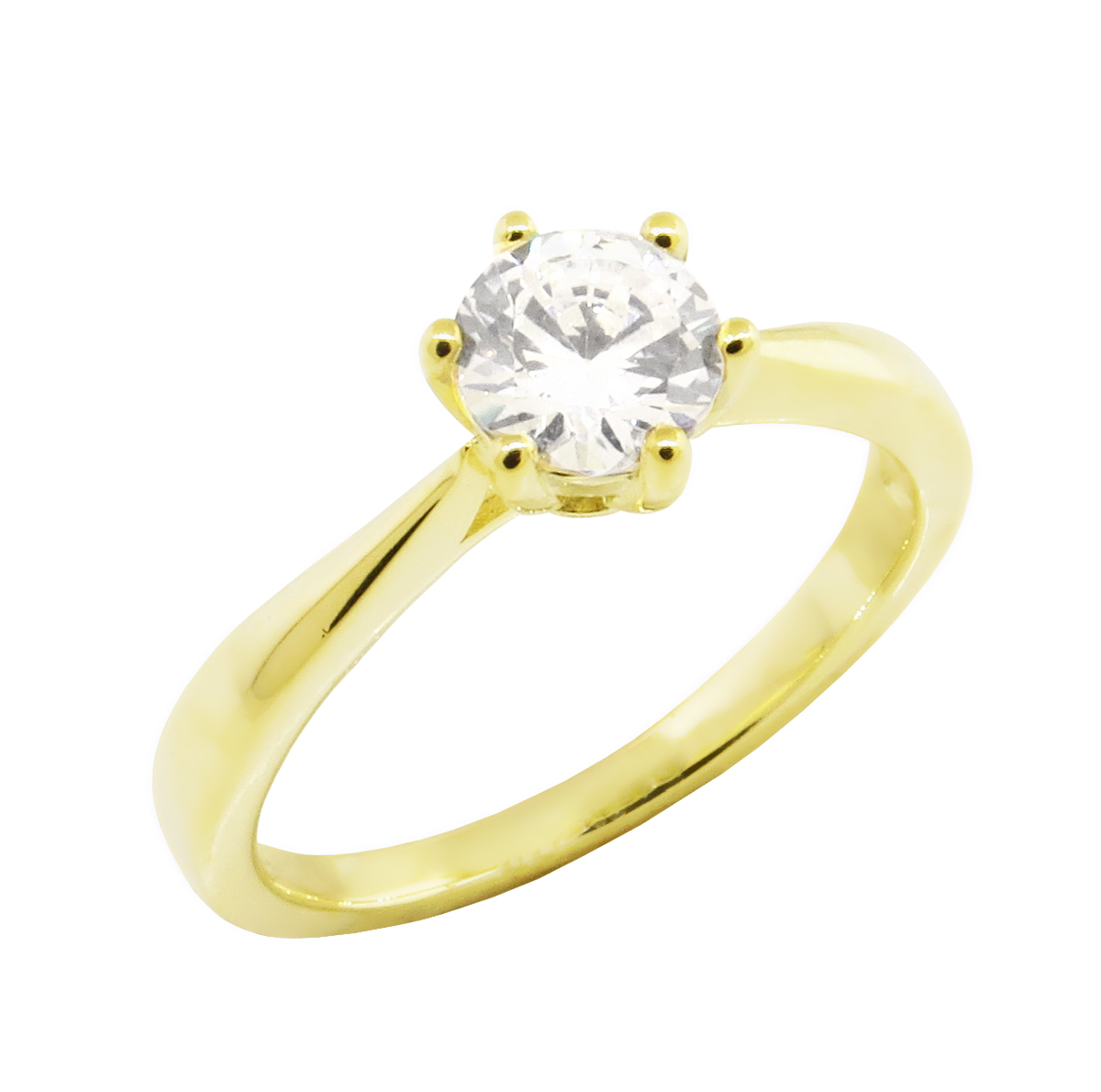 Anillo solitario amarillo