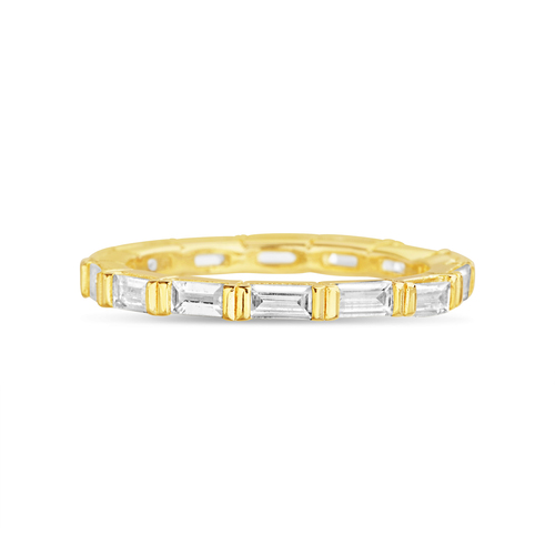 Anillo sin fin de piedras baguette, amarillo