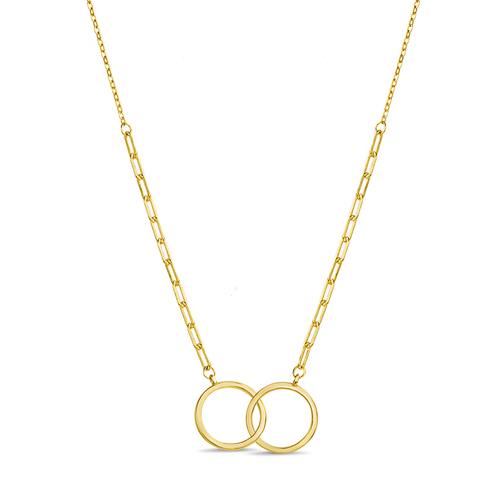 Conjunto doble circulo entrelazado, amarillo