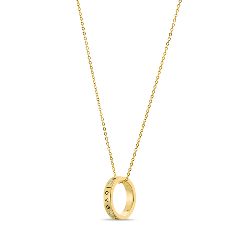 Conjunto amarillo arandela love, piedras