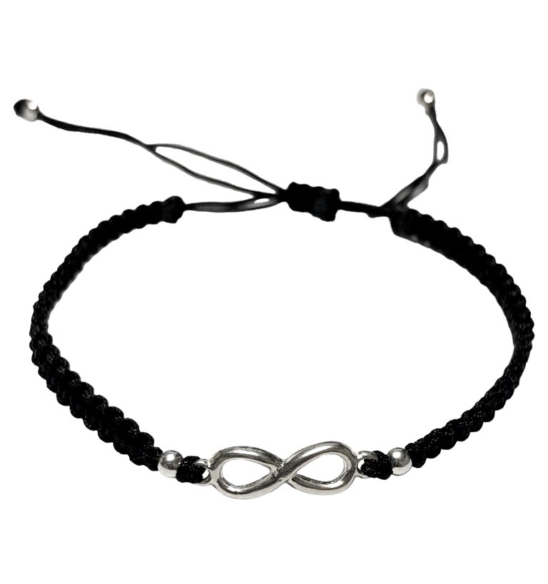 Pulsera infinito, tiento, bolitas, ajustable