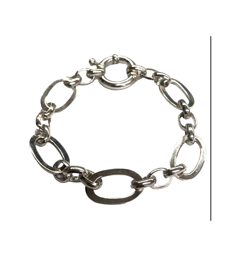Pulsera eslabones chatos y ovalados