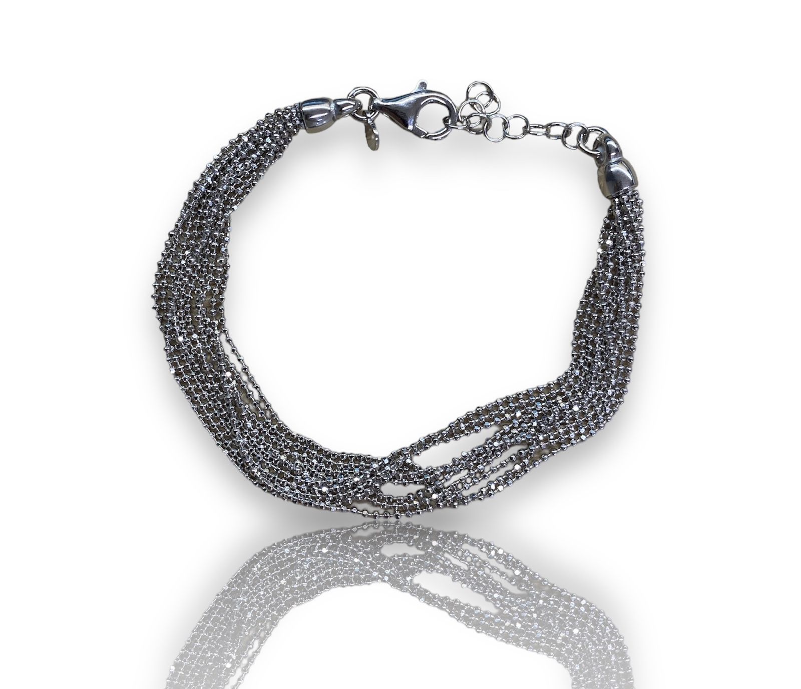 pulsera cadenitas de bolitas facetadas