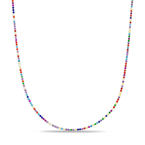 Gargantilla tenis con piedras multicolor