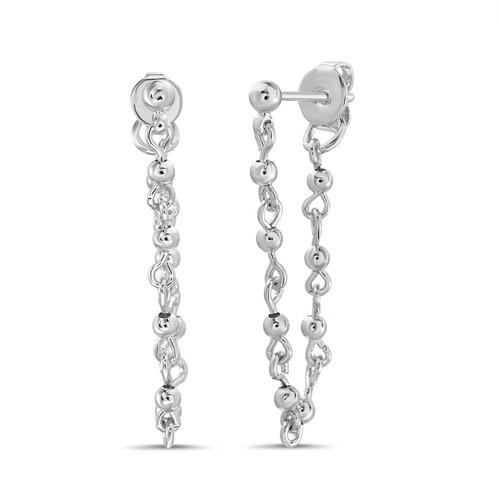Par aros cadenita con bolitas