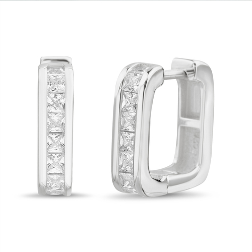 Par aros argollas cuadradas con piedras carre