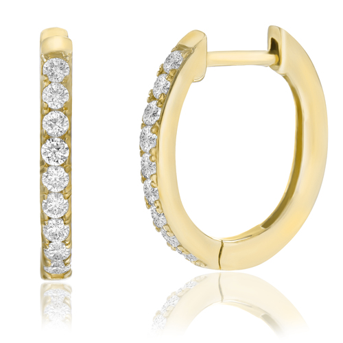 Par aros ovalados con piedras, amarillo