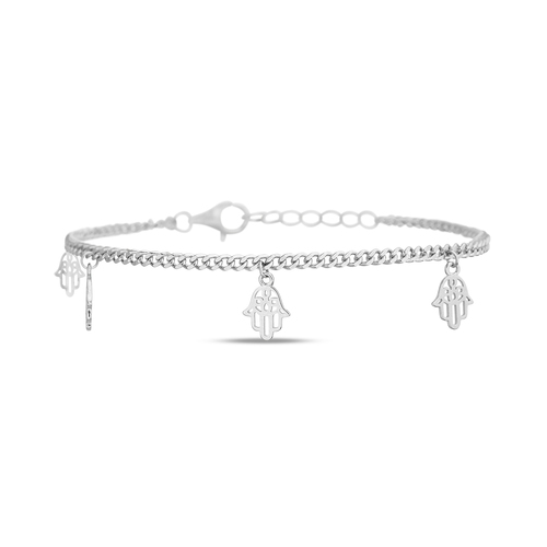 Pulsera grumet con manitos colgantes, sin piedra