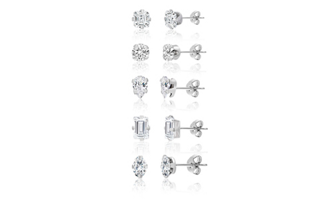 Set de aros pegaditos, redondos, baguettes, ovalados, carre