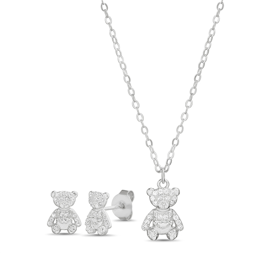 Set conjunto y par aros osito pavee