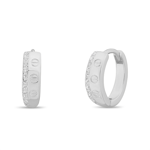 Par aros argollitas con tachas y piedras