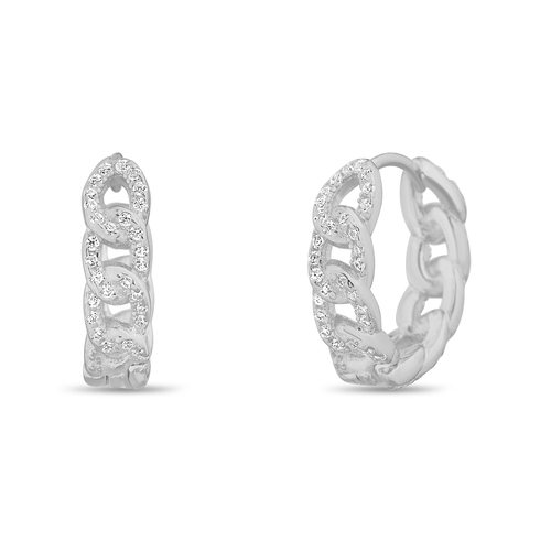 Par aros cuban link, medianos. Diametro interno : 11 mm