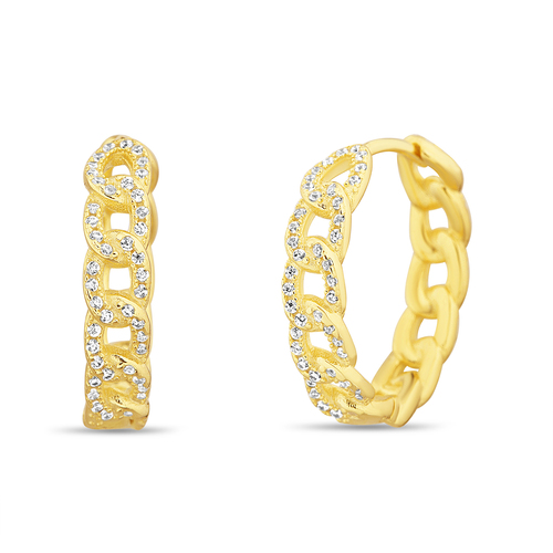 Par aros argollita cuban link, grandes, amarillos. Diametro interno : 16 mm