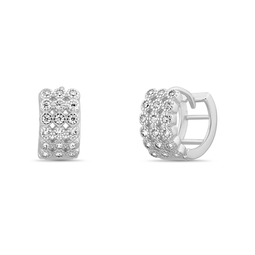 Par aros argolla triple con piedras