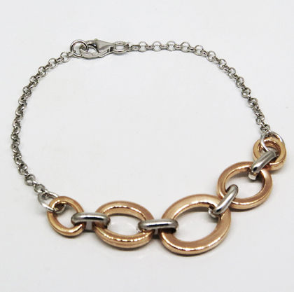 pulsera eslabones ovalados rosados