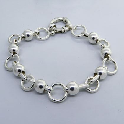 Pulsera eslabones redondos con bolitas