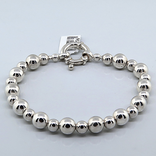 pulsera bolitas 6-8 mm intercaladas medianas cierre argollon